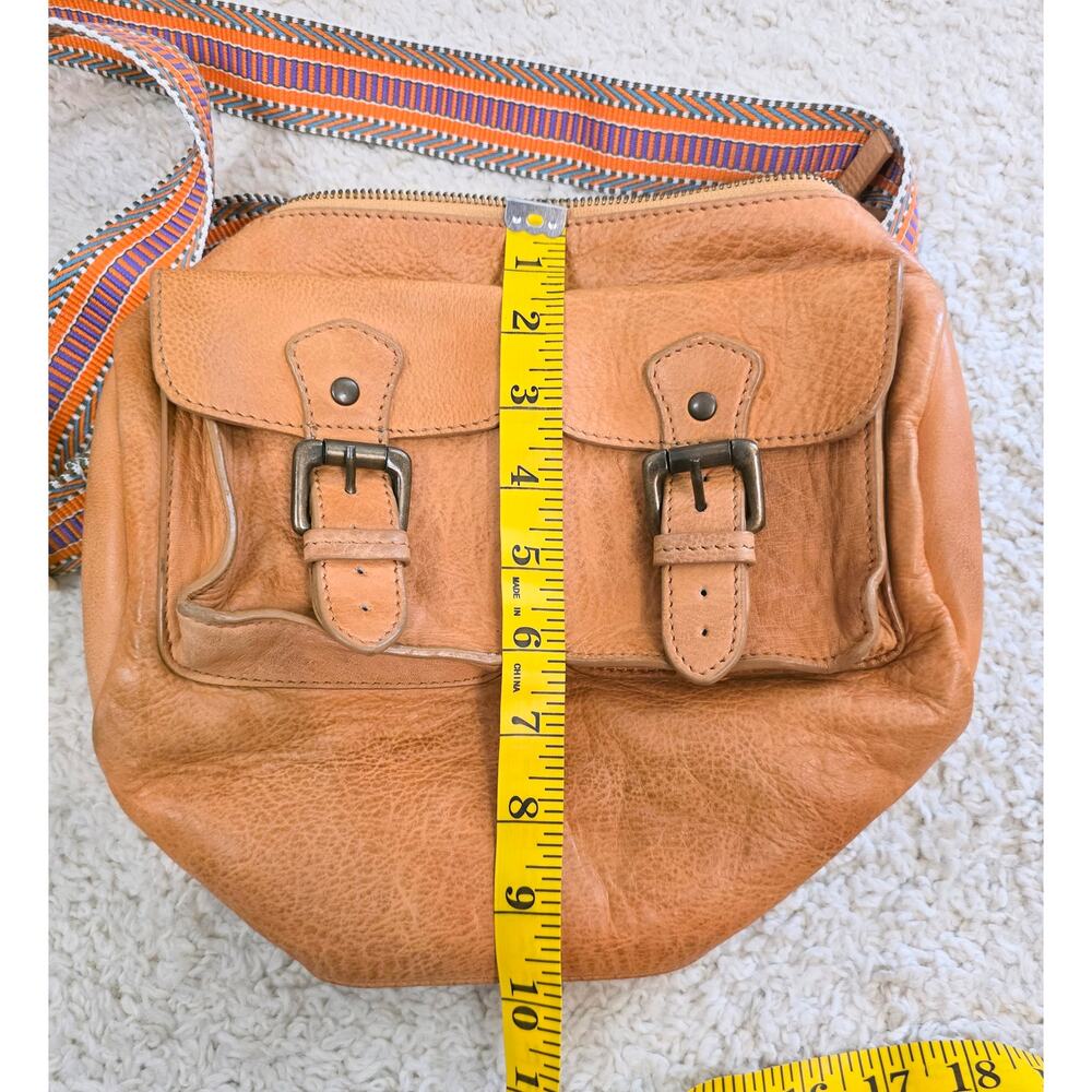 Free People Genuine Leather Crossbody/Shoulder Bag Camel/Orange Changed Strap - Picture 6 of 7